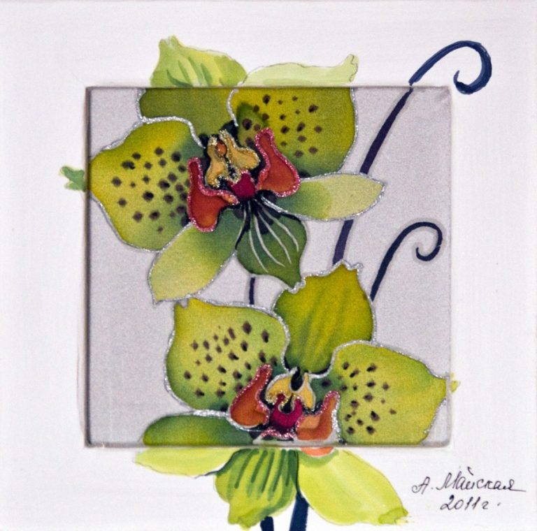 Миниатюра "Зеленые орхидеи"