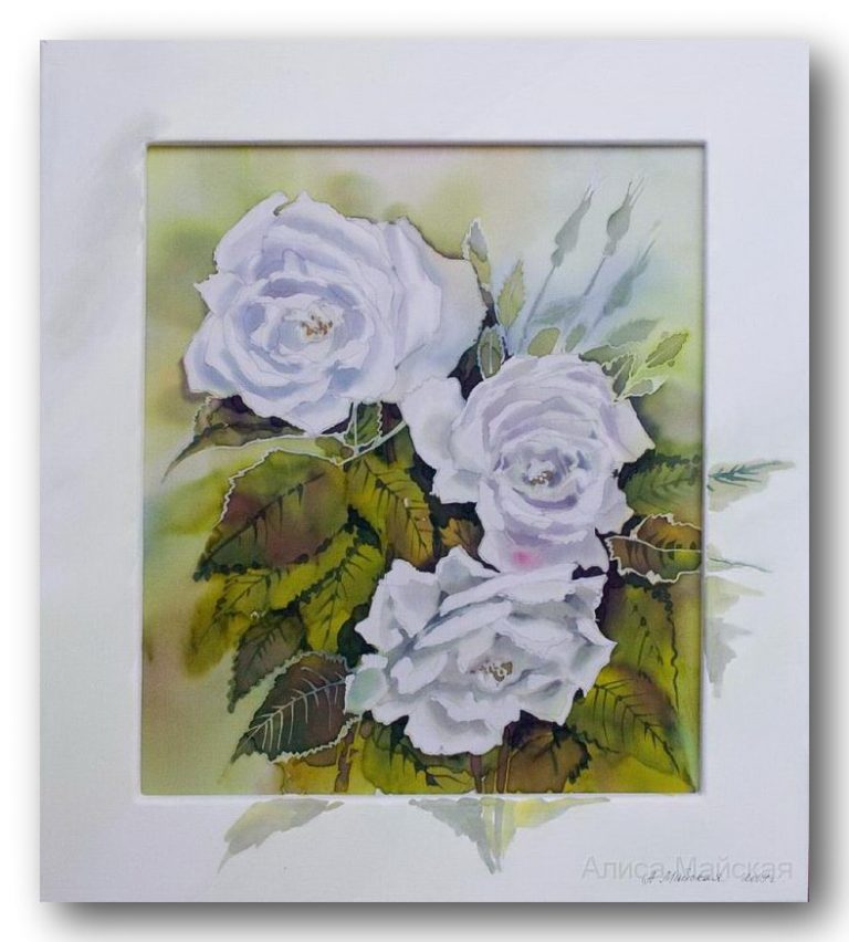 Панно "Белые розы" (36х42)