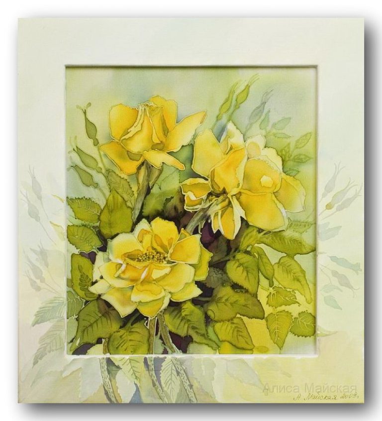 Панно "Желтые розы" (36х42)